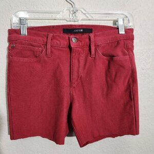 Joe's Shorts Womens 28 Red The Skinny Made USA Cotton Blend Raw Hem Jean Cutoff